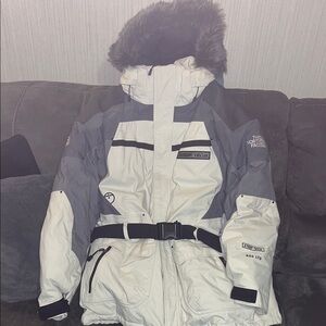 The North Face Gray and White Winter Jacket